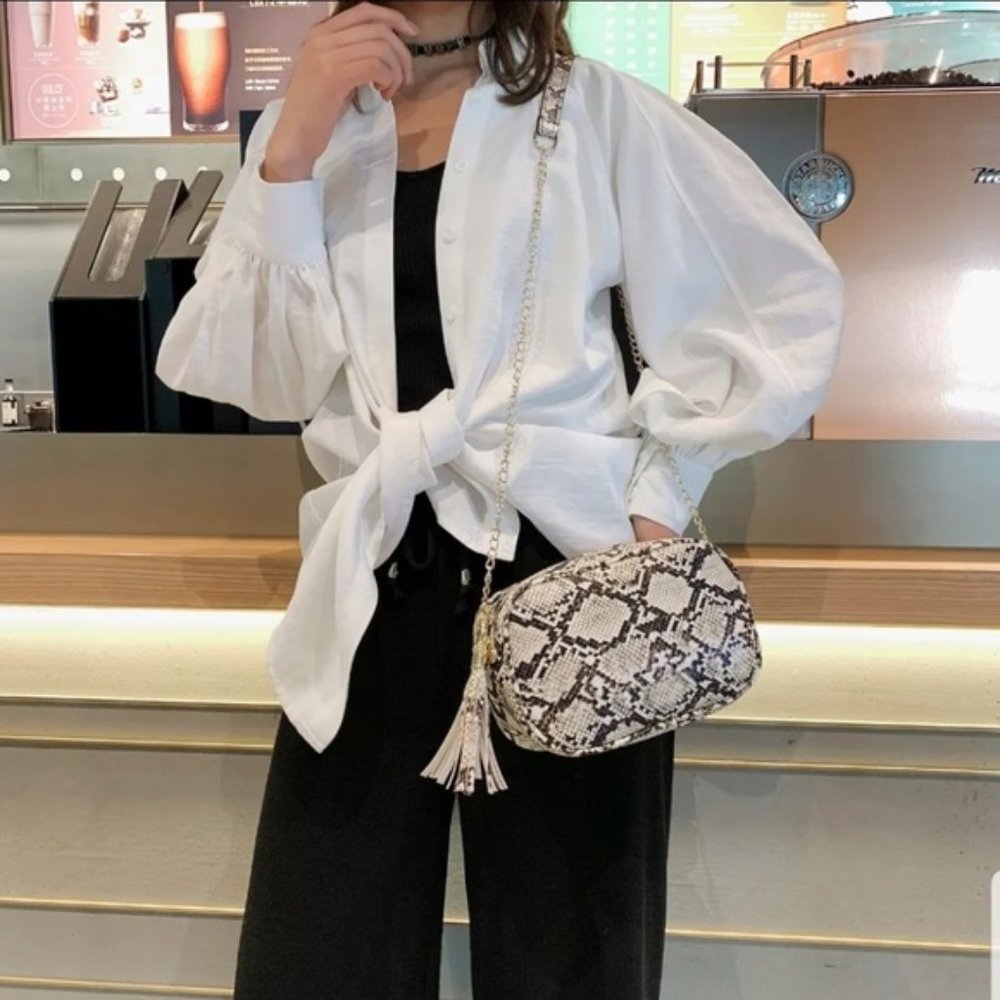Snake Print Crossbody Messenger Bag